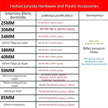 60mm βεντούζα με βίδες για ράφι μπάνιου, PVC, διαφανής