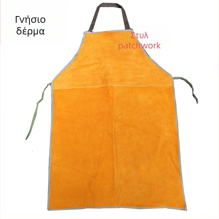 Μακριά ποδιά συγκόλλησης από βοδινού δέρμα — ανθεκτική στη θερμότητα, αδιαβροχή στο λάδι, προστασία από εγκαύματα και σπινθήρες