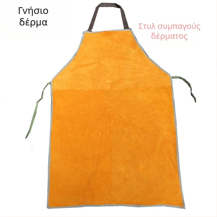 Μακριά ποδιά συγκόλλησης από βοδινού δέρμα — ανθεκτική στη θερμότητα, αδιαβροχή στο λάδι, προστασία από εγκαύματα και σπινθήρες