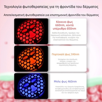 Οικιακή συσκευή φωτοανάπλασης δέρματος με κόκκινο και μπλε LED φως, μάσκα προσώπου για LED θεραπεία