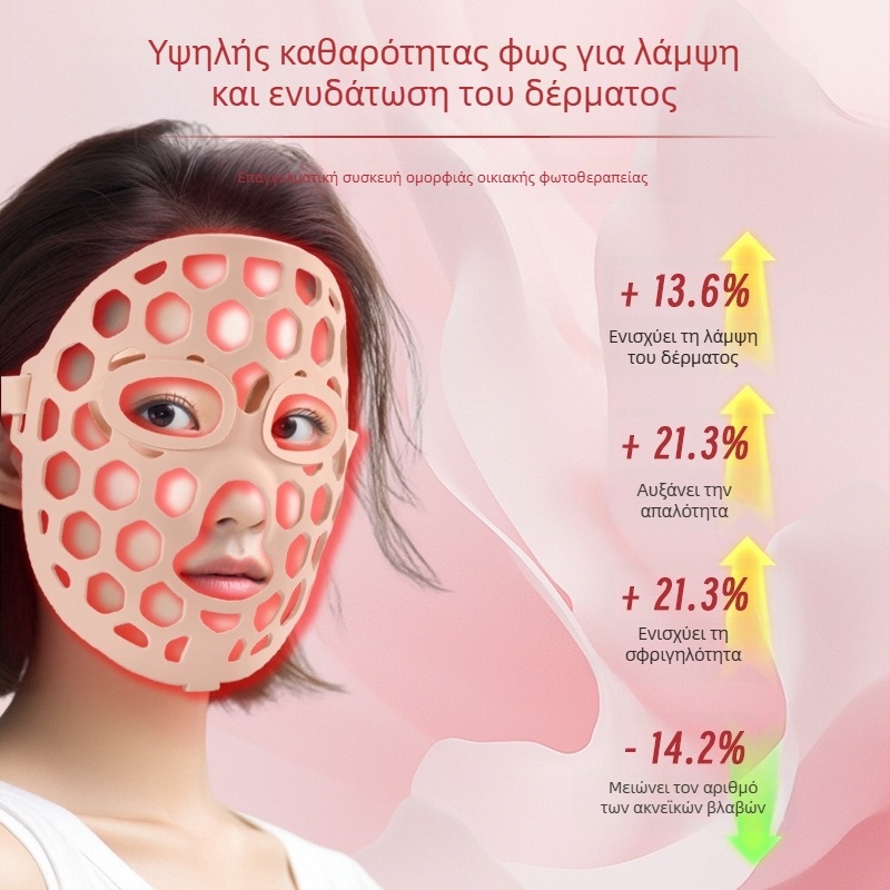 Οικιακή συσκευή φωτοανάπλασης δέρματος με κόκκινο και μπλε LED φως, μάσκα προσώπου για LED θεραπεία