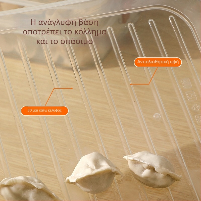 Κουτί αποθήκευσης dumplings και wonton – πλαστικό τροφίμων, στεγανοποιημένο για κατάψυξη, οργάνωση κουζίνας
