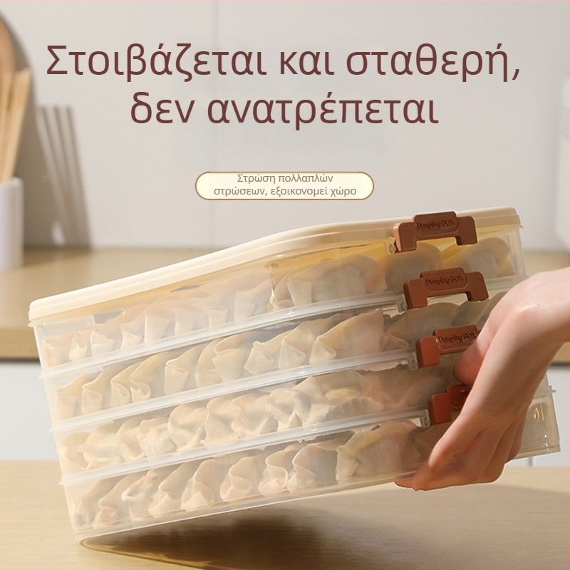 Κουτί αποθήκευσης dumplings και wonton – πλαστικό τροφίμων, στεγανοποιημένο για κατάψυξη, οργάνωση κουζίνας