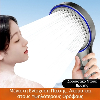 Κεφαλή ντους με φως περιβάλλοντος ρυθμιζόμενης θερμοκρασίας και φορητή κεφαλή ψεκασμού – υψηλή πίεση, πολυλειτουργικό ντους