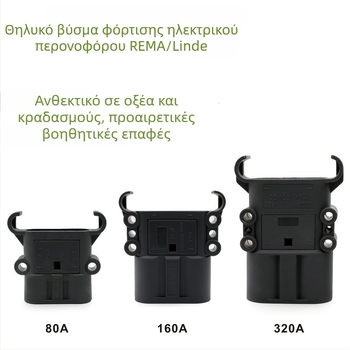 REMA DIN συνδετήρας φόρτισης μπαταρίας για ηλεκτρικό ανυψωτικό όχημα, αρσενικό και θηλυκό βύσμα, συμβατό με Linde, 80 A/160 A/320 A, 150 V