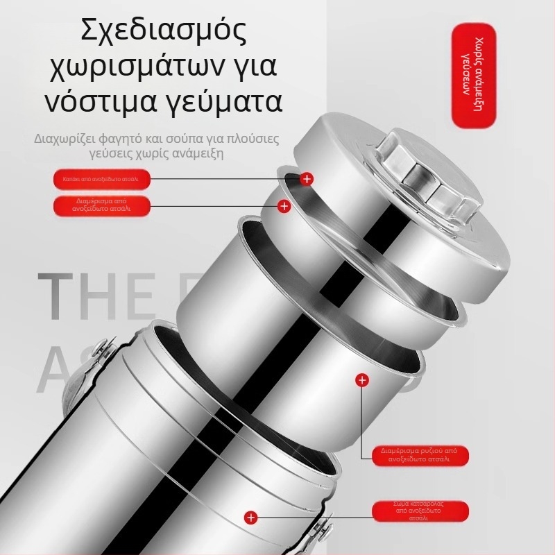 Κουτί γεύματος από ανοξείδωτο ατσάλι με τριπλής στρώσης κενού, φορητή κατσαρόλα σούπας για φοιτητές