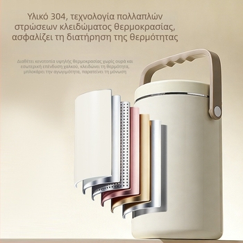 2026 Νέα θερμομονωμένη θήκη γευμάτων από τιτάνιο και ανοξείδωτο ατσάλι, 48 ώρες διατήρησης θερμότητας, ελαφριά και φορητή, μεγάλη χωρητικότητα