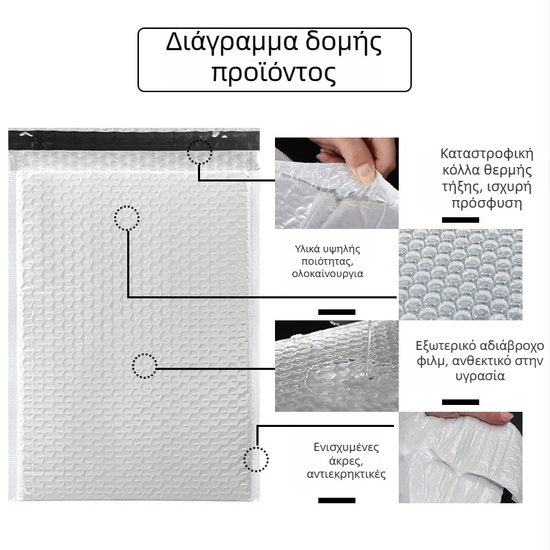 Χοντρες χρωματιστές σακούλες φυσαλίδων για συσκευασία, ροζ αυτοκόλλητες, ματ φιλμ διπλής εξώθησης, προστατευτικές σακούλες για ρούχα