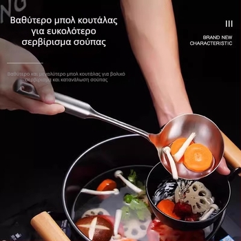 Σετ μακριάς λαβής κουτάλι τηγανίσματος και σπάτουλας από ανοξείδωτο χάλυβα, κουζίνα οικιακή, 304 ανοξείδωτος χάλυβας