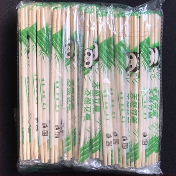 Μονόχρηστα chopsticks από μπαμπού, 5,5×20 cm, στρογγυλά, με οδοντογλυφίδες, σε συσκευασία OPP, σχέδιο Panda