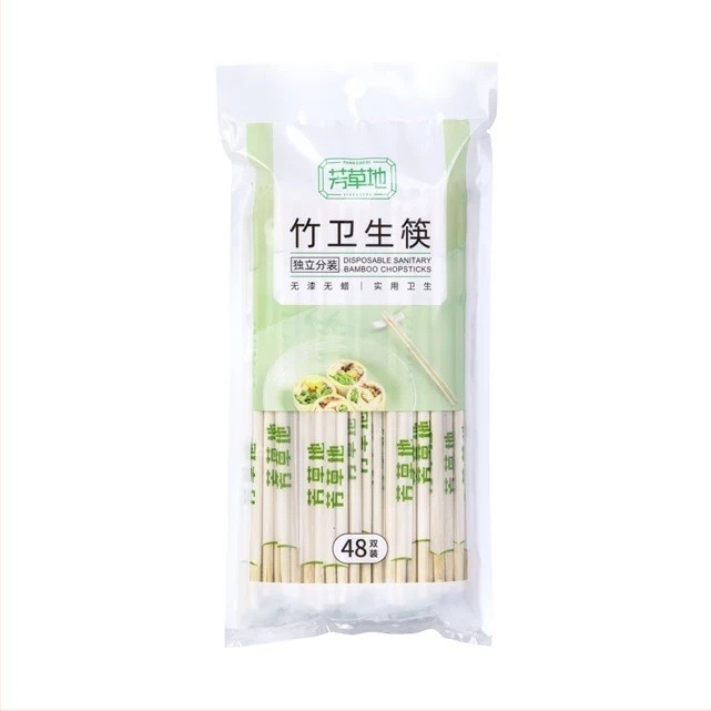 Meadow chopsticks από μάμπου, 48 ζεύγη, ατομικά συσκευασμένα, χωρίς βαφή και χωρίς κερί, υγιεινά και πρακτικά για επαγγελματική εστίαση