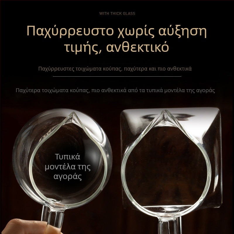 Μεγάλο τετράγωνο σετ τσαγιού από γυαλί βοριο-σιλικό, θερμοαντοχή, διαφανές, ιαπωνικού στυλ, με διαχωριστή τσαγιού