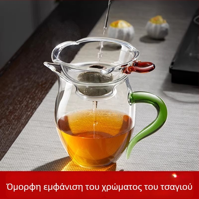 Γυάλινο σερβιριστικό κανάτα τσαγιού με ξύλινο χέρι, θερμοανθεκτικό Borosilicate, παχύτερο φίλτρο για τσάι, ιαπωνικού στυλ κανάτα τσαγιού και φίλτρο