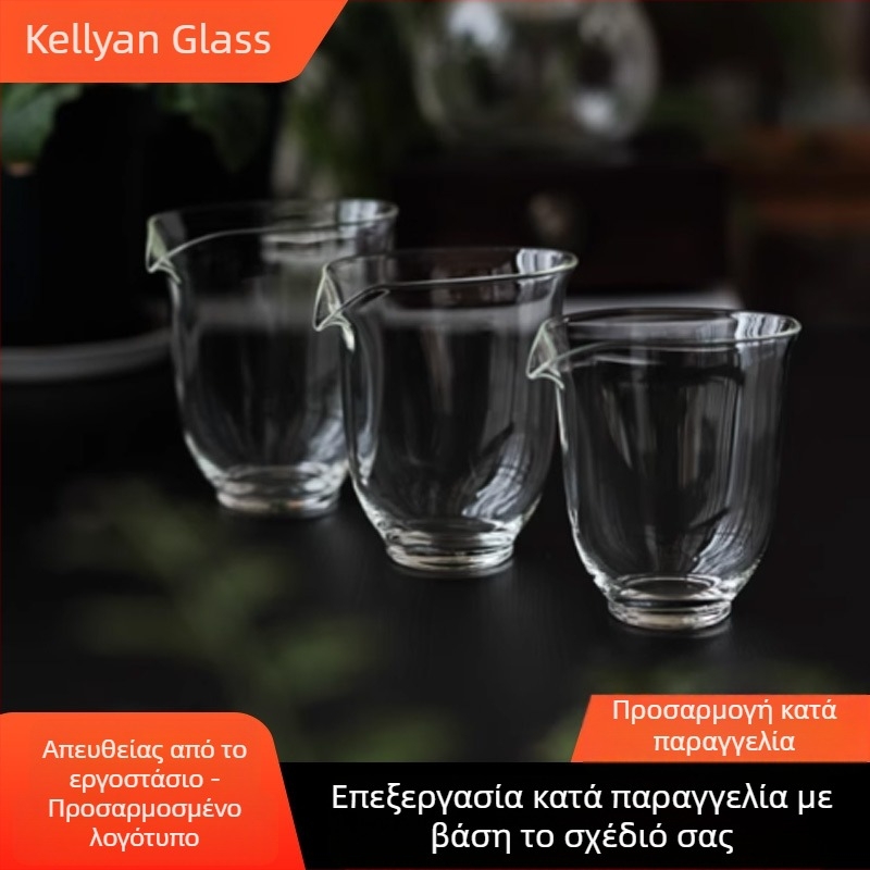 Οικιακά αξεσουάρ τελετής τσαγιού Κουνγκ-φου, θερμομονωμένος διαχωριστής τσαγιού για γραφείο και φιλοξενία, διαφανές γυάλινο μποροσιλικό ποτήρι