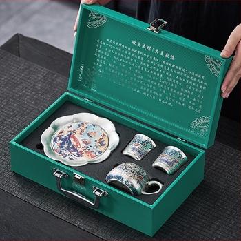 Σετ Gongfu τσαγιού με ασημένιο βραστήρα και φλυτζάνια
