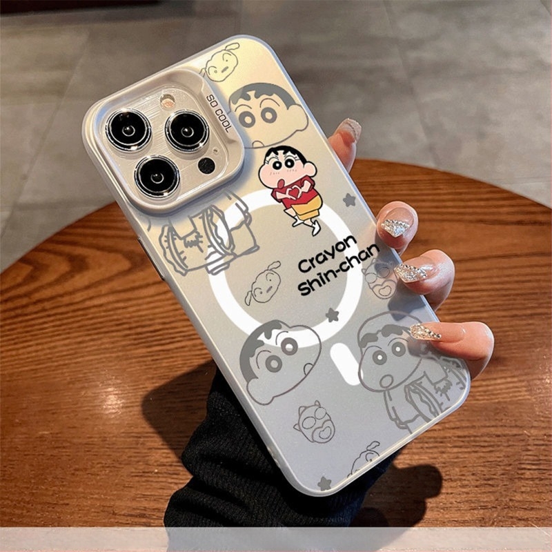 IMD μαγνητική θήκη iPhone, ασημένιο χρώμα, premium TPU περίβλημα με κοψίματα