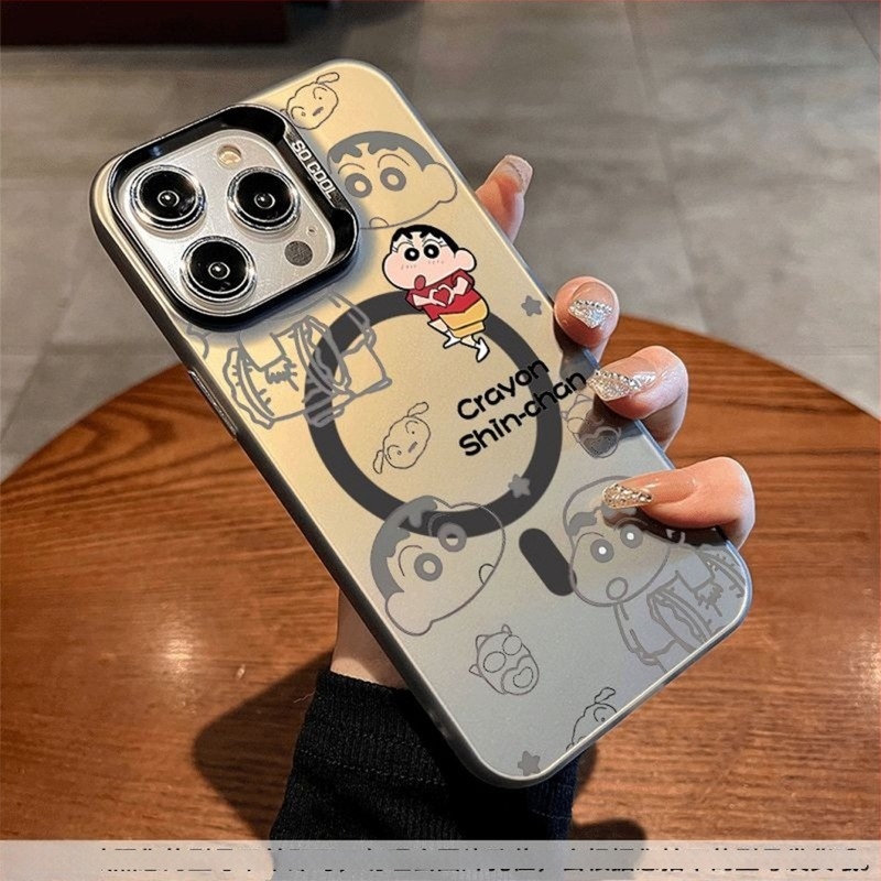 IMD μαγνητική θήκη iPhone, ασημένιο χρώμα, premium TPU περίβλημα με κοψίματα