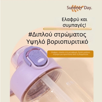 Μπουκάλι νερού με μεγάλη χωρητικότητα, κομψό και φορητό με λαβή, κατάλληλο για αθλητισμό, για άνδρες, γυναίκες и φοιτητές