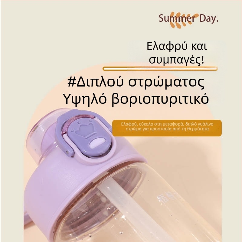 Μπουκάλι νερού με μεγάλη χωρητικότητα, κομψό και φορητό με λαβή, κατάλληλο για αθλητισμό, για άνδρες, γυναίκες и φοιτητές