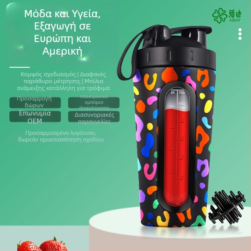 Νέο μοντέλο ανοξείδωτο κύπελλο με διαφανές παράθυρο προβολής, shaker, φορητό αθλητικό μπουκάλι μεγάλης χωρητικότητας με προσαρμόσιμο λογότυπο