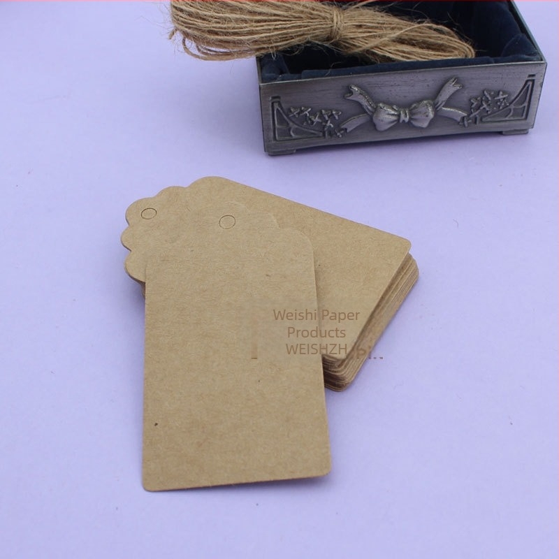 Wei Shi 9x4 cm κενές κρεμαστές ετικέτες με κορδόνι, λευκό χαρτόνι 300 g, 100 τεμ./πακέτο; κατάλληλες για ετικέτες και μενταγιόν