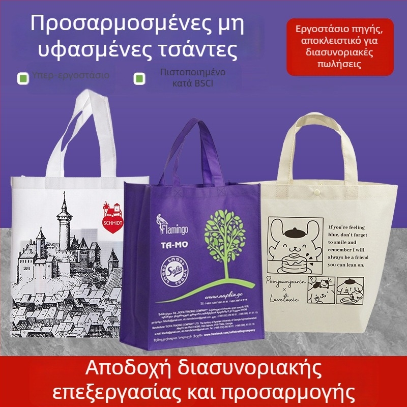 Προσαρμοσμένη τσάντα από μη υφασμένο ύφασμα, λαμιναρισμένη tote με εκτύπωση λογότυπου