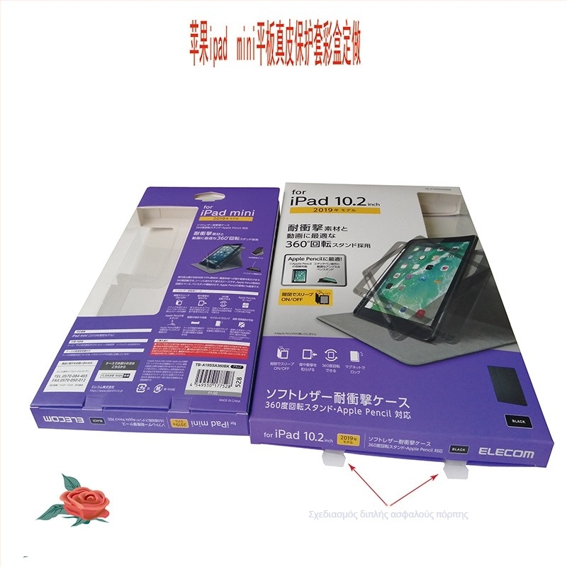 Προσαρμοσμένο κουτί συσκευασίας θήκης iPad Apple με παράθυρο και φιλμ προστασίας οθόνης