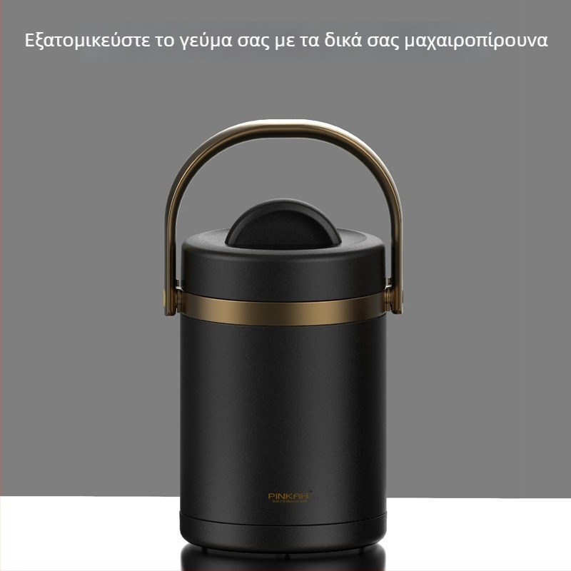 Διπλού επιπέδου θερμομονωτικό κουτί γεύματος από ανοξείδωτο χάλυβα 316, χωρητικότητα 2 L, φορητό για ταξίδια, εργασία και εξωτερικές χρήσεις