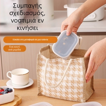 Διαχωρισμένο κουτί γεύματος με ρύζι, ασφαλές στο φούρνο μικροκυμάτων, φορητό μονωμένο κουτί γεύματος για εργαζόμενους στο γραφείο