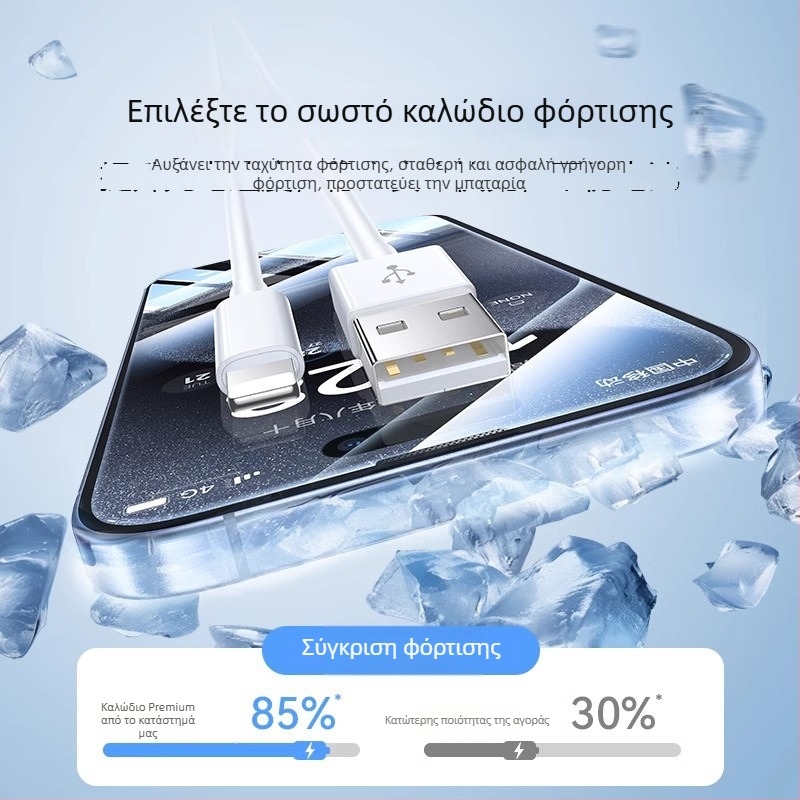 Καλώδιο Lightning με γρήγορη φόρτιση PD 30W για iPhone 14/13/12/XS Max και iPhone 8/7/6