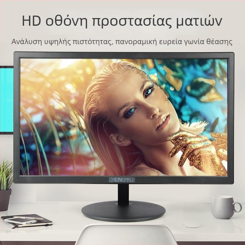 24 ιντσών HDMI οθόνη υπολογιστή, επιτραπέζιο LCD, 1080p, 16:9, θύρες USB/HDMI/VGA και ήχος.