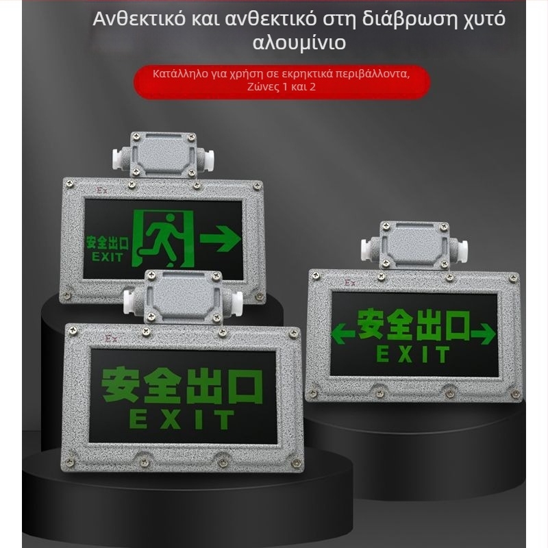 Αντιεκρηκτικό LED φως έκτακτης ανάγκης με διπλή κεφαλή για πυρασφάλεια εξόδου και σήμανση εκκένωσης