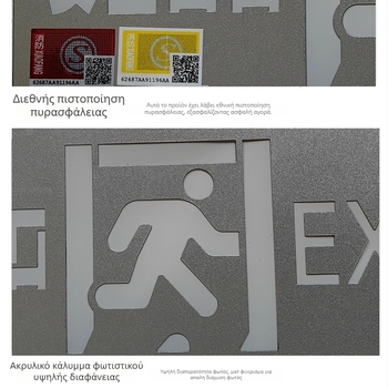 Μεταλλικός υπερλεπτός ενσωματωμένος δείκτης εξόδου κινδύνου με LED, 36V-220V