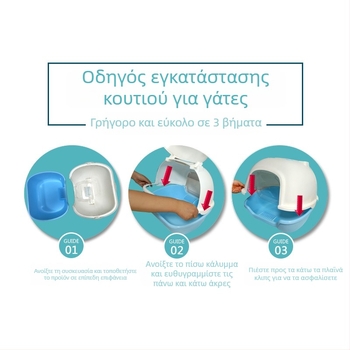 Μεγάλο πλήρως κλειστό κουτί άμμου γάτας με πίσω καπάκι