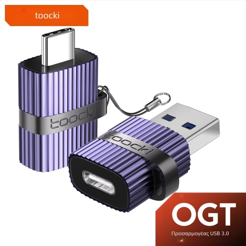 Toocki αντάπτορας USB 3.0 A αρσενικό προς USB-C θηλυκό για φορητούς υπολογιστές OTG, με κάθετη υφή