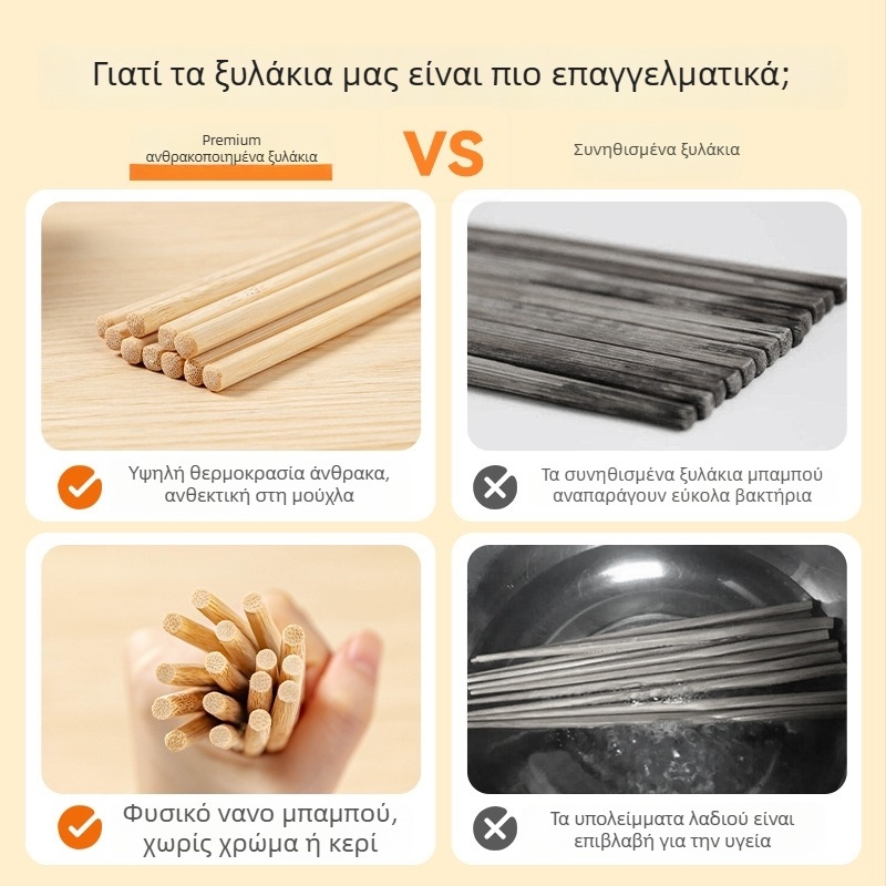 Μίας χρήσης chopsticks από μπαμπού, υγιεινά και αντιολισθητικά, ατομικά συσκευασμένα, 20 ζεύγη, υλικό τροφίμων, ανθεκτικά στη μούχλα