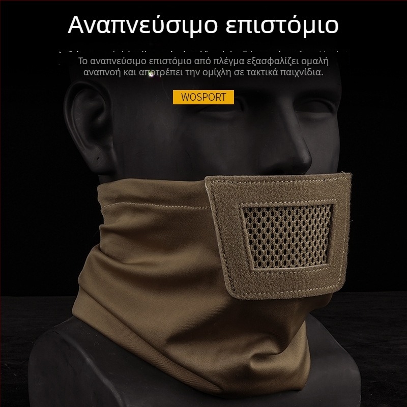 Wosport Μάσκα ανέμου και σκόνης για ποδηλασία και πεζοπορία, ελαστικό ύφασμα, μαλακή επένδυση, μισοπρόσωπη μάσκα
