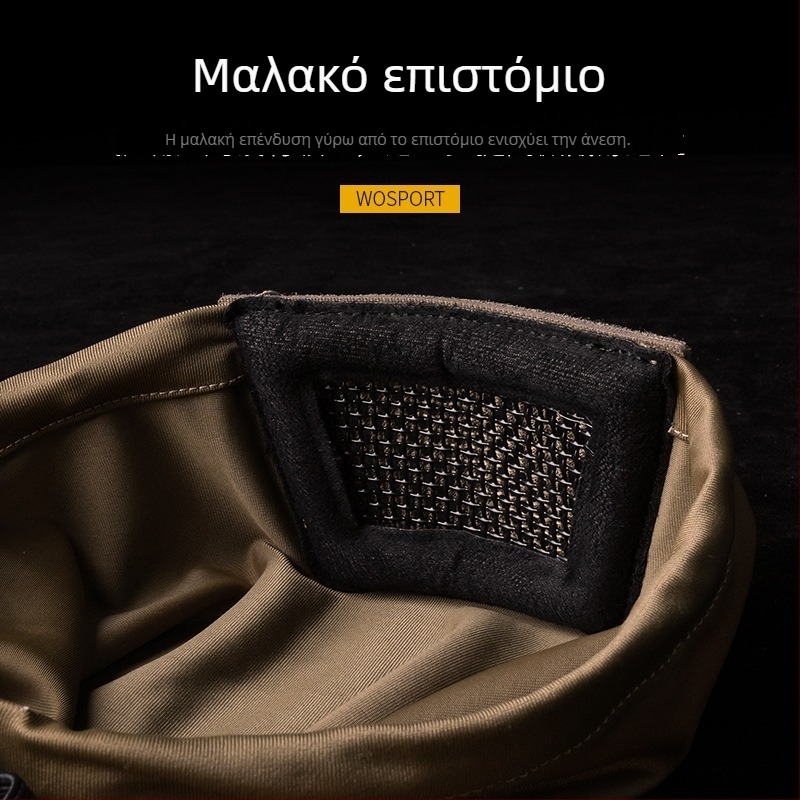 Wosport Μάσκα ανέμου και σκόνης για ποδηλασία και πεζοπορία, ελαστικό ύφασμα, μαλακή επένδυση, μισοπρόσωπη μάσκα