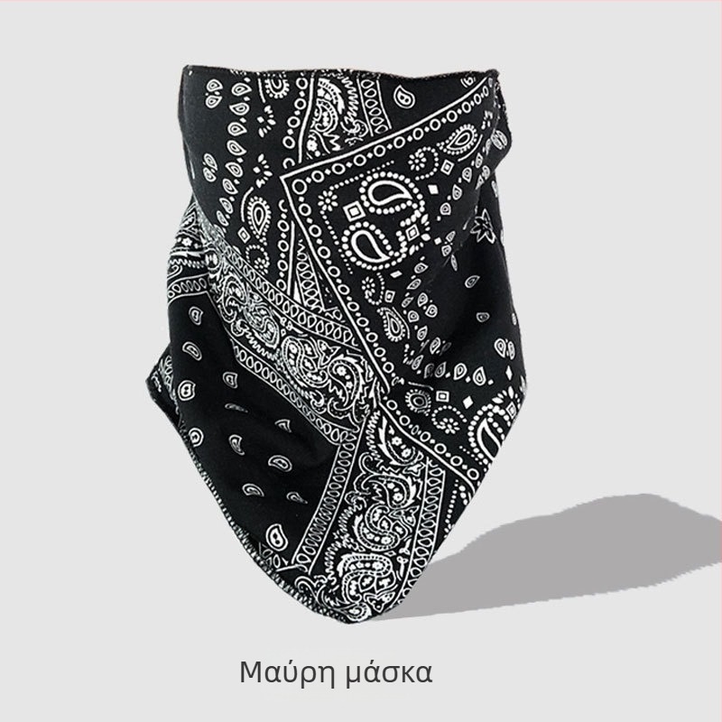 Μάσκα προστασίας από τον ήλιο για καλοκαιρινή ποδηλασία με λαστιχάκια στα αυτιά, κασκόλ για τον λαιμό από ice silk, μάσκα προσώπου