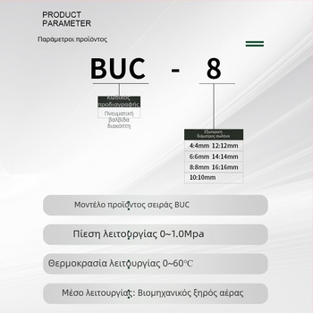 BUC πνευματική χειροκίνητη βαλβίδα με γρήγορη σύνδεση, περιστροφική βαλβίδα, 4/6/8/10/12 mm