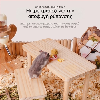 Ξύλινη πλατφόρμα για χάμστερ και τραπέζι — Πολυλειτουργικό, ανθεκτικό στο δάγκωμα παιχνίδι και διακόσμηση ενδιαιτήματος