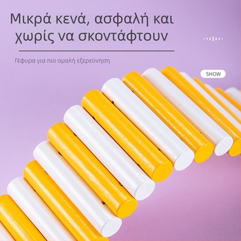 Ξύλινο παιχνίδι σκάλας για χάμστερ με παστέλ μακαρόν χρώματα – για σκαρφάλωμα και κρυψώνα στο κλουβί.
