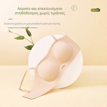 Σουτιέν χωρίς τιράντες, push-up για γυναίκες, αντιολισθητικό, χωρίς ραφές, παχύτερες cups για ενίσχυση μικρού στήθους, bandeau στυλ, manga στυλ
