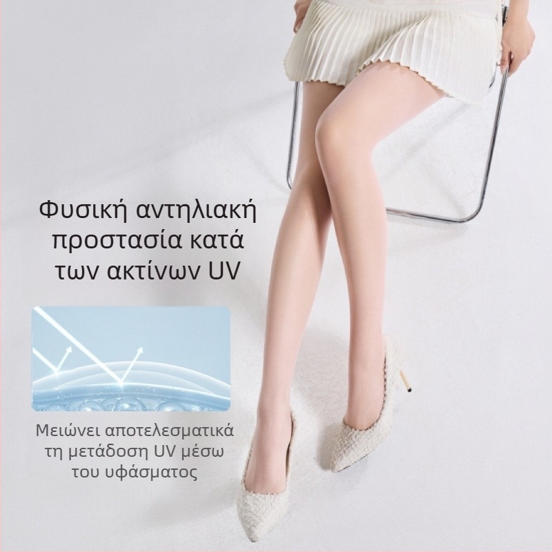 Υπερλεπτό καλσόν με προστασία UV σε μέντα, nude όψη, υψηλή διαφάνεια