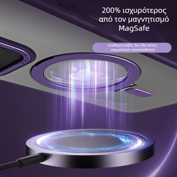 Θήκη TPU για iPhone με μαγνητική βάση και αόρατη υποστήριξη, διαφανές σημείο στήριξης, προσαρμόσιμη