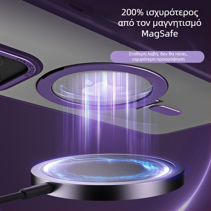 Θήκη TPU για iPhone με μαγνητική βάση και αόρατη υποστήριξη, διαφανές σημείο στήριξης, προσαρμόσιμη