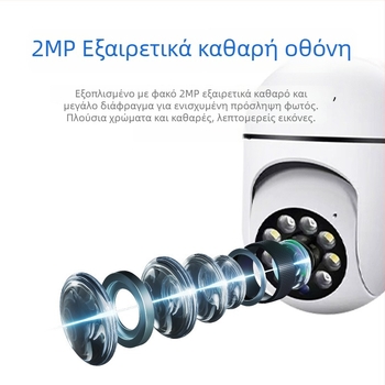 360° εσωτερική κάμερα ασφαλείας, 1080p, ασύρματο Wi‑Fi, απομακρυσμένος έλεγχος μέσω εφαρμογής, ιχνηλάτηση ανθρώπων