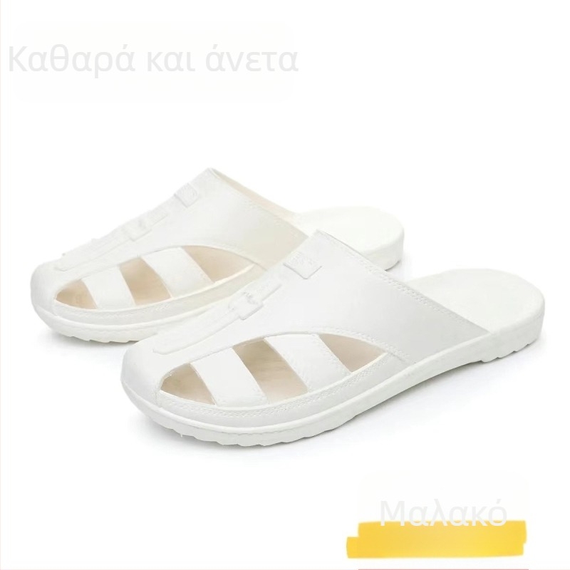 Γυναικείες αντιστατικές παντόφλες με κλειστή μύτη για καθαρά δωμάτια, SPU μαλακή σόλα