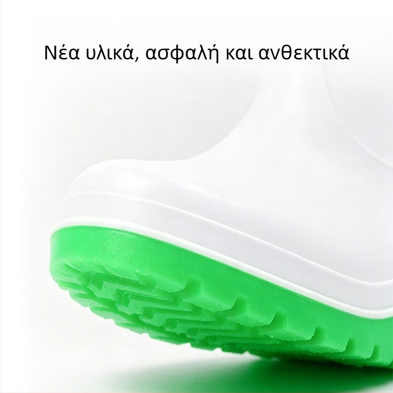 Λευκά μποτάκια εργασίας για τη βιομηχανία τροφίμων, αδιάβροχα, αντιολισθητικά, ανθεκτικά σε λιπαρά, με επένδυση φλίς για ζεστασιά, ανδρικά