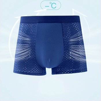Ανδρικά μποξέρ από πλέγμα ice silk, αναπνεύσιμα, σε μεγάλα μεγέθη, καλοκαίρι, ελαφριά κατασκευή